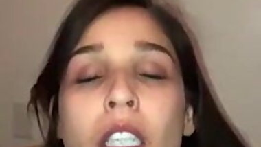 Desi indian bitch eating cum