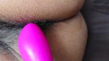 Pulling a vibrator out of indian girlfriend's ass