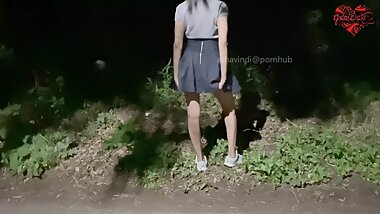Sexy teen public masturbation and squirting on the road_ Ashavindi