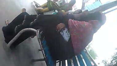 Dick flash to Desi  burqa at station while waiting for train