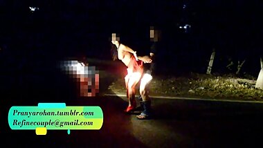 Desi Wife Pranya Fucked on Running Road on car Bonnet with Police Sirens