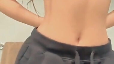 Tender teen girlfriend strips for boyfriend.