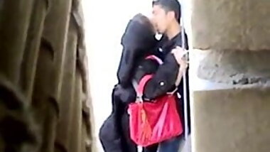 Indian Desi gf and bf outdoor kiss and fuck, shot by hidden camera