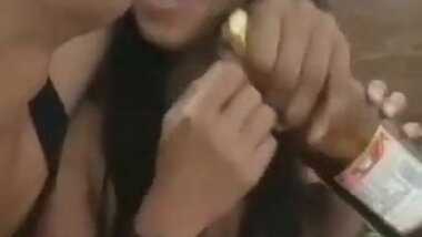Desi haryanvi gf - bf drinking beer nude