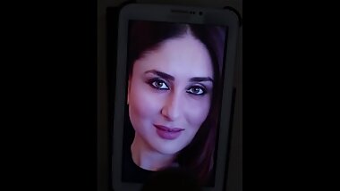 Hot Bollywood Indian actress Kareena Kapoor gets - Cum Tribute