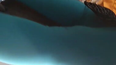 desi thick chicken legs in blue leggines