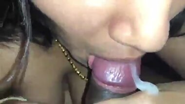 Sexiest Indian Lady Closeup Cock Sucking with cum in mouth