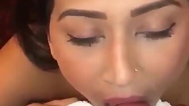 Paki Wife learns how to cum in mouth.