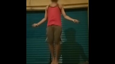 Desi Indian Chubby Jiggly Guy Skipping and Bouncing his Man-Boobs