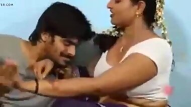 Surekha white blouse violet saree hot romance