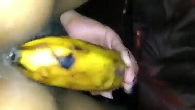 Indian using banana as dildo