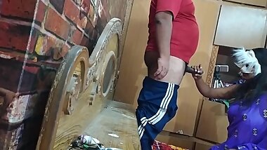 purple saree blowjob