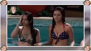 Bikini fun in swimming pool